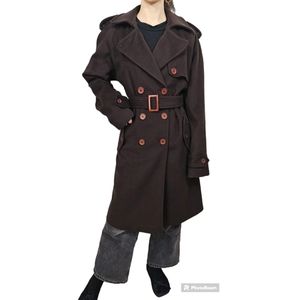 ♦️ Unavailabe♦️Yumi Mazao Wool-Blend Double-Breasted Trench Coat | Size 2